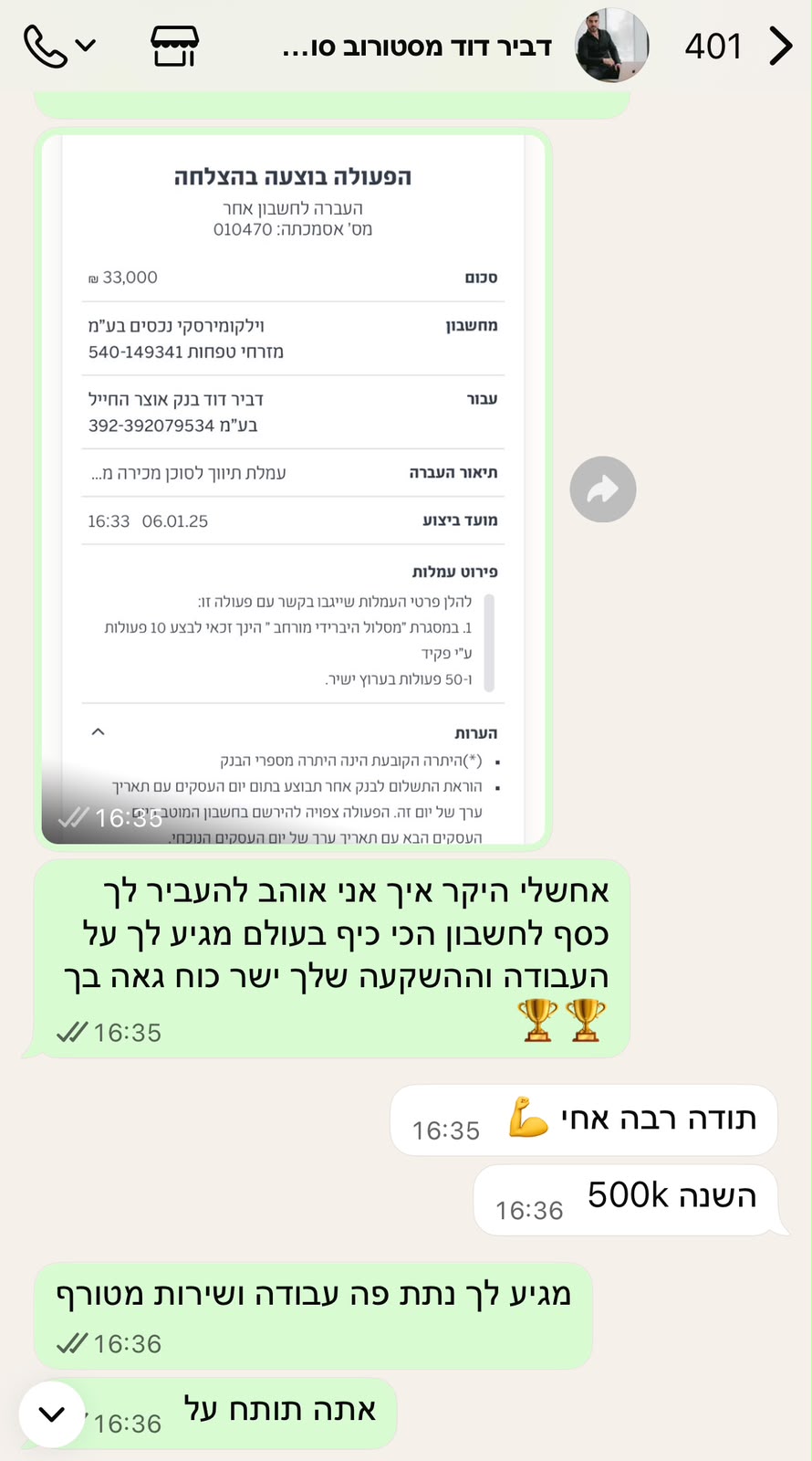 הודעה מלקוח: אלוף עולם, כל הכבוד